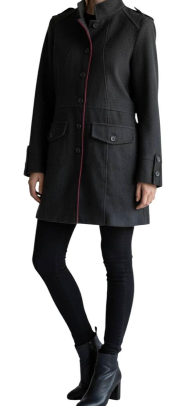 COLLEZIONE Classic Wool-Blend Overcoat Size Large